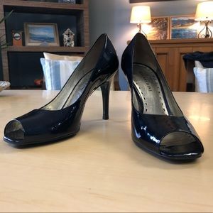 Gianni Bini Italian patent peep toe heels